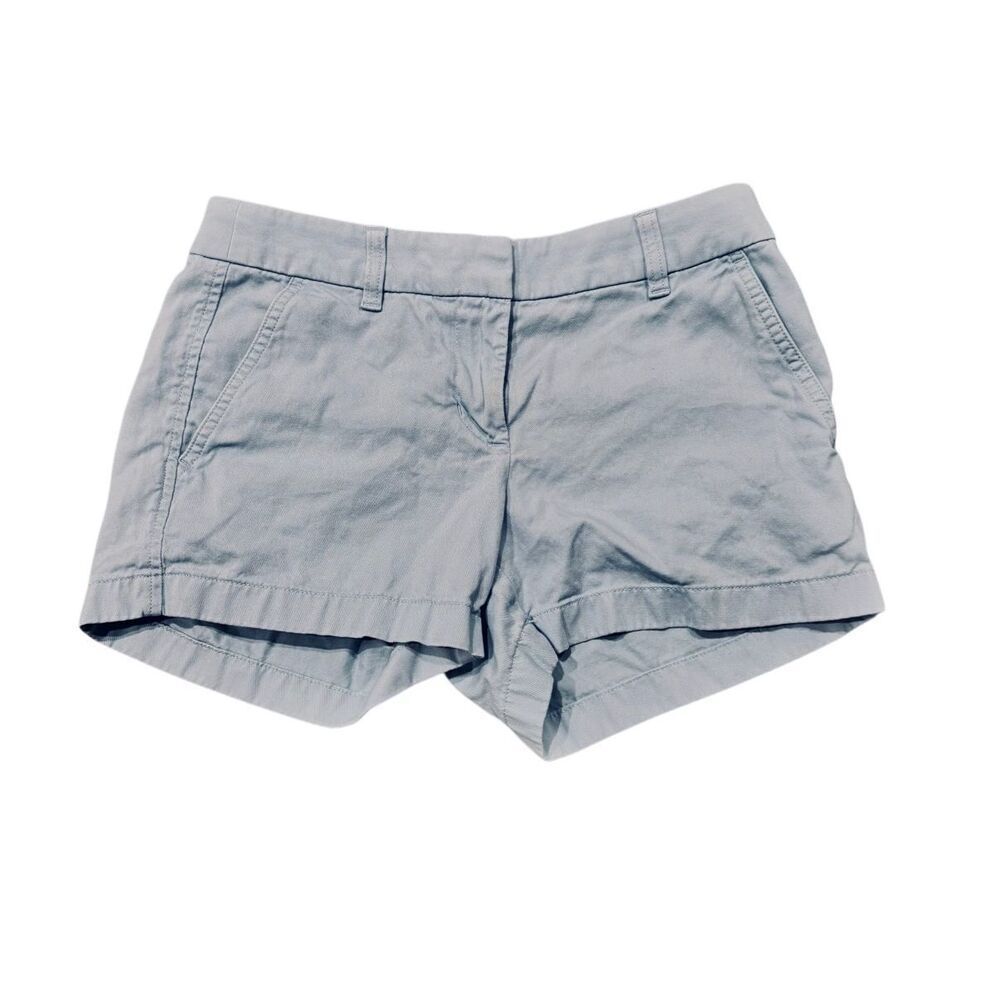 J.Crew Light Blue Chino Shorts Size 0 3” Inseam Cotton Preppy Summer